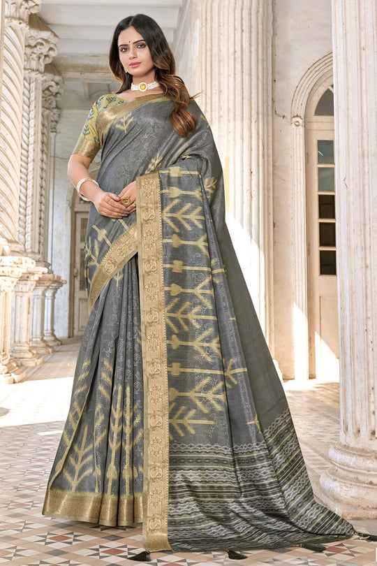 Coin Grey Dola Saree
