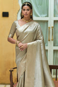 Brasso Grey Kanjivaram Saree