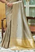 Brasso Grey Kanjivaram Saree