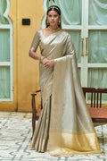 Brasso Grey Kanjivaram Saree