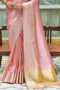 Flamingo Pink Kanjivaram Saree
