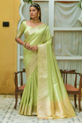 Pista Green Kanjivaram Saree