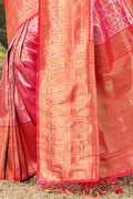 Taffy Red Kanjivaram Silk Saree