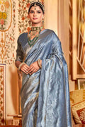 Pewter Grey Kanjivaram Saree