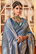 Pewter Grey Kanjivaram Saree