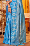 Cyan Blue Kanjivaram Saree