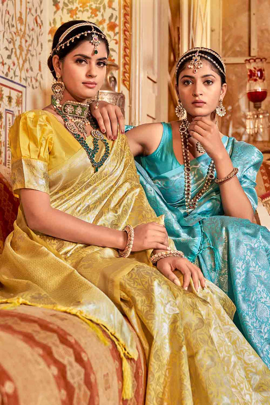 Buttermilk Gold Kanjivaram Saree