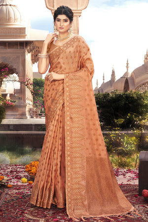 Thulian Pink Banarasi Saree