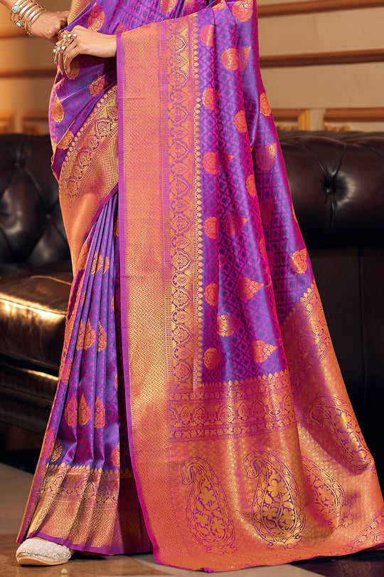 Grape Violet Silk Saree