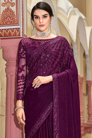 Berry Wine Silk Saree