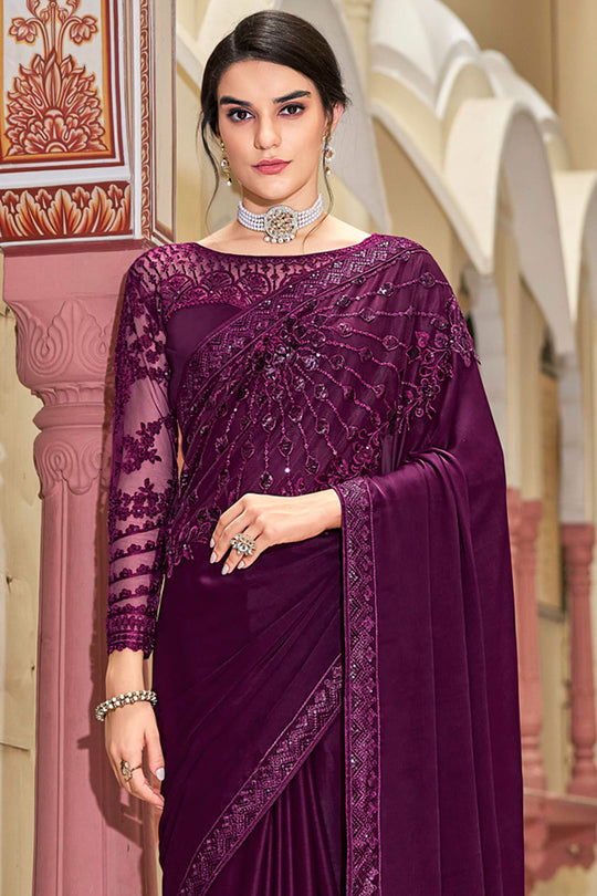 Berry Wine Silk Saree