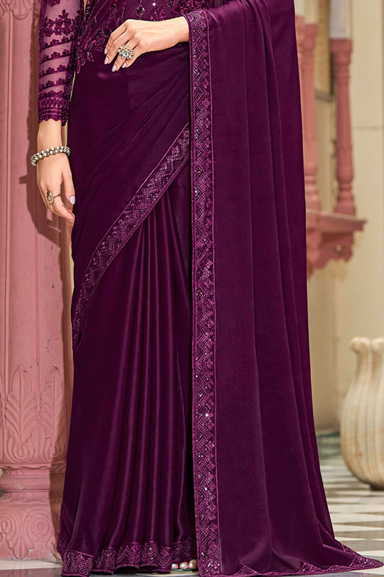 Berry Wine Silk Saree