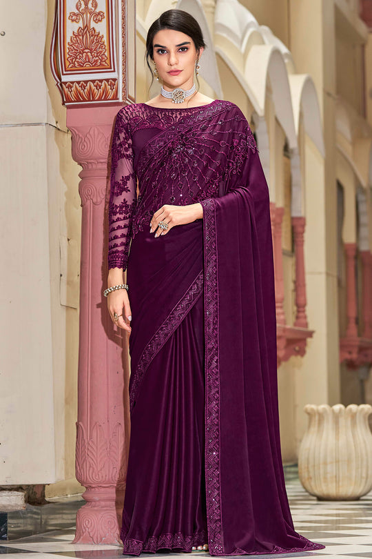 Berry Wine Silk Saree
