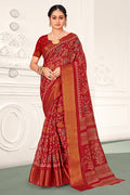 Red And Beige Cotton Saree