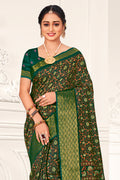 Green And Beige Cotton Saree