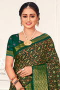 Green And Beige Cotton Saree