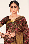 Brown And Beige Cotton Saree