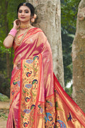 Thulian Pink Paithani Saree