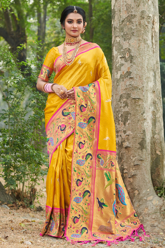 Turmeric Yellow Paithani Saree