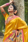 Turmeric Yellow Paithani Saree