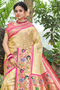 Buttermilk Beige Paithani Saree