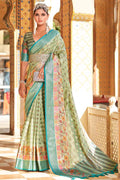 Lime Green Banarasi Saree