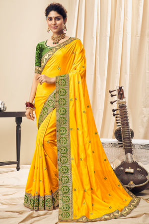 Dandelion Yellow South Silk Saree