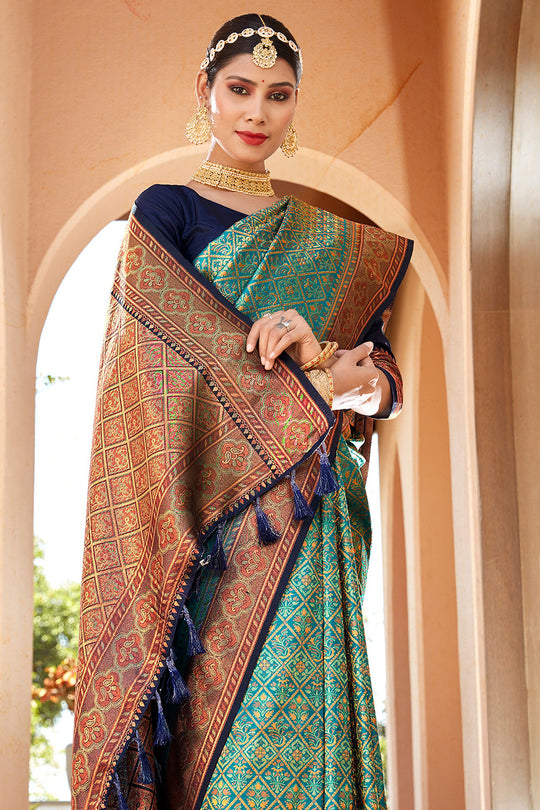 Seafoam Green Soft Silk Saree