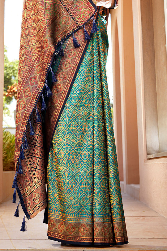 Seafoam Green Soft Silk Saree