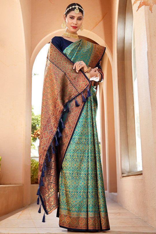Seafoam Green Soft Silk Saree