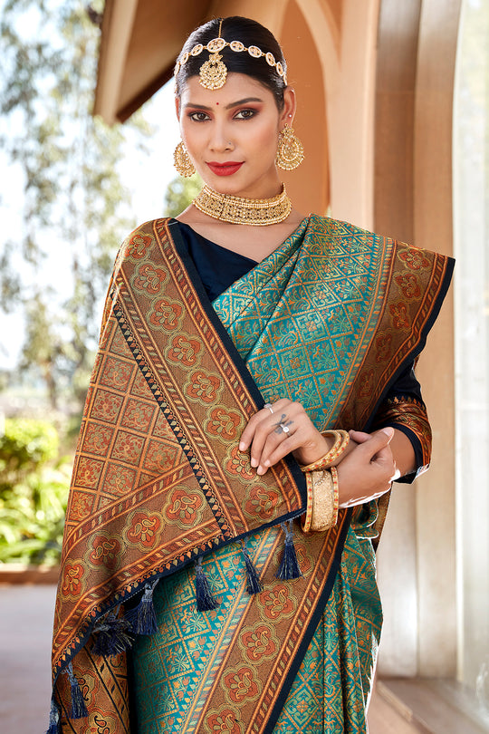 Seafoam Green Soft Silk Saree