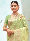 Tea Green Organza Saree