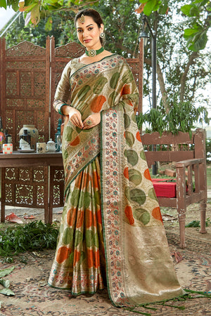 Heena Green Organza Saree