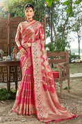 Bubblegum Pink Organza Saree