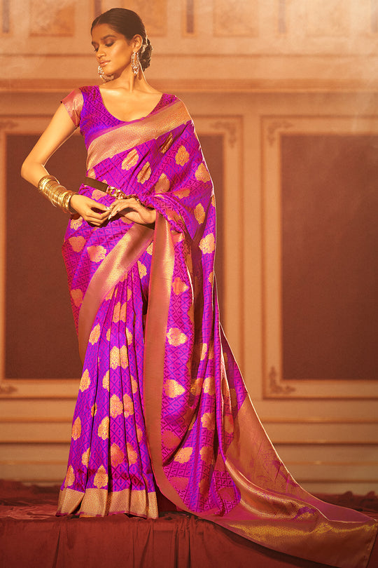 Grape Violet Silk Saree