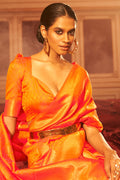 Princeton Orange Silk Saree