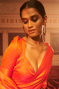 Princeton Orange Silk Saree