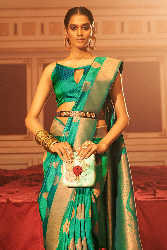 Emerald Green Silk Saree