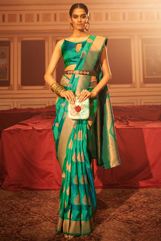 Emerald Green Silk Saree