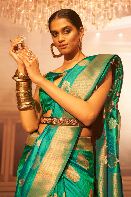 Emerald Green Silk Saree