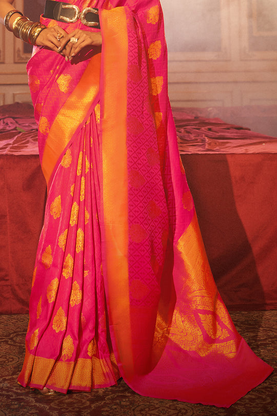 Taffy Red Silk Saree