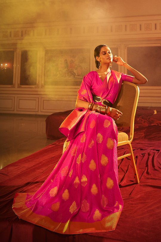 Taffy Red Silk Saree