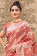 Thulian Pink Cotton Saree