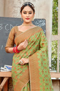 Fern Green Organza Saree