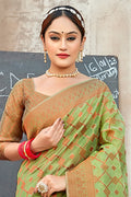 Fern Green Organza Saree