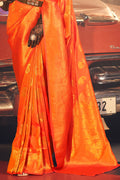 Princeton Orange Silk Saree