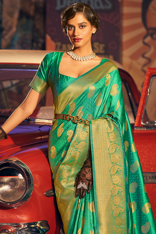Emerald Green Silk Saree