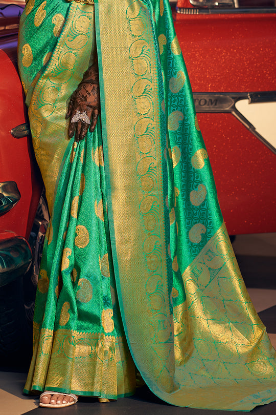 Emerald Green Silk Saree