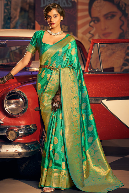 Emerald Green Silk Saree