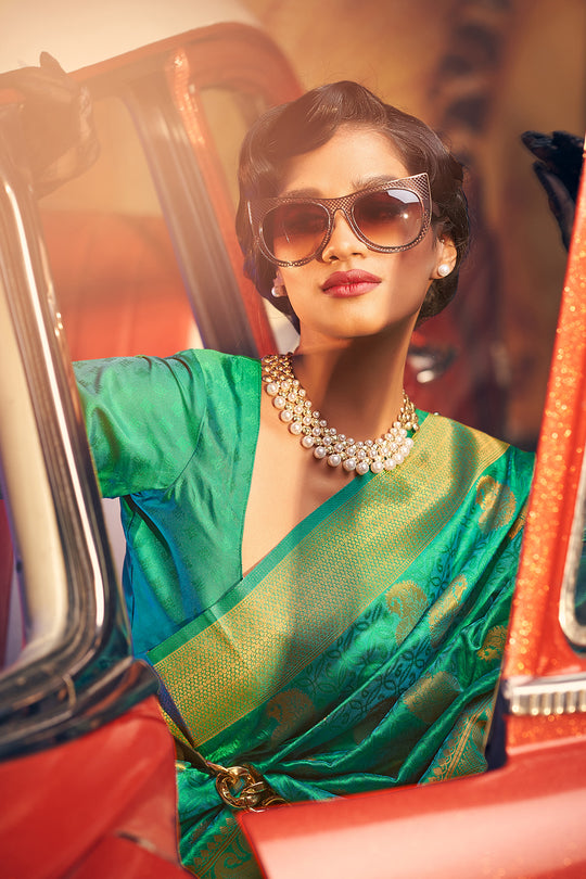 Emerald Green Silk Saree